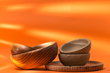 warmth of the natural, wooden bowls