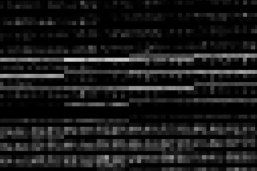 Pixel pattern of a digital glitch / Abstract black and white pixel pattern background of a digital glitch.