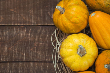 Autumn background with pumpkins