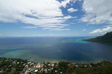 Fototapeta premium aerial view of the sea and mountains