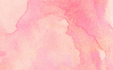 Aquarelle painted magenta watercolor canvas for splash design, invitation background, vintage template. Subtle light pink color ink effect shades gradient on textured paper.