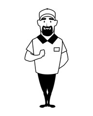 Isolated delivery driver person vector design