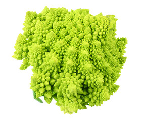 Romanesco broccoli isolated on white background. Roman cauliflower.