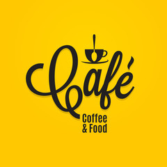 Cafe coffee and food menu. Coffee cup logo - 299198788