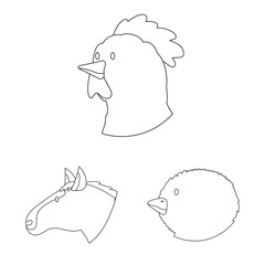 Vector design of food and homemade symbol. Set of food and homestead vector icon for stock.