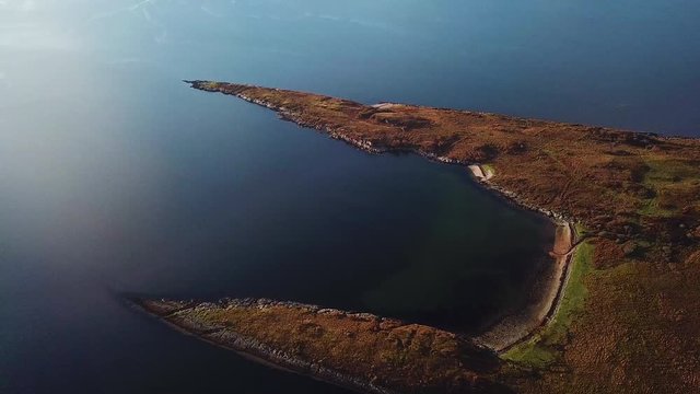 aerial footage of loch linnhe shot from duror on the west coast of scotland in the argyll region of the highlands of scotland showing corran ferry straight and shuna and lismore islands