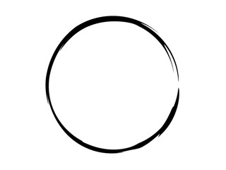 Grunge circle made of black paint.Grunge artistic black circle made for your project.