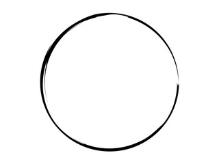 Grunge circle made of black paint.Grunge thin circle made for marking.Grunge oval shape made for your project.