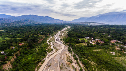 a few dry narrow river