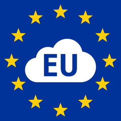 ebbn49 EuropeBannerBlueNew ebbn - EU / European cloud network / European Union flag - square xxl g8665