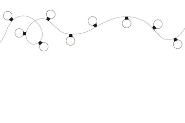Christmas lights icon flat style.
