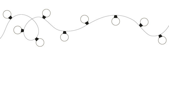 christmas lights clipart black and white