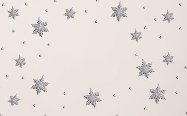 Christmas snowflake pattern - overhead view flat lay
