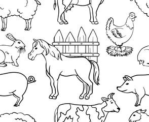 Farm animals pattern