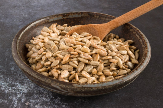 Roasted Salted Sunflower Seeds in a Bowl