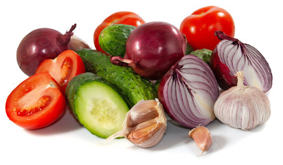 isolated image of vegetables close-up