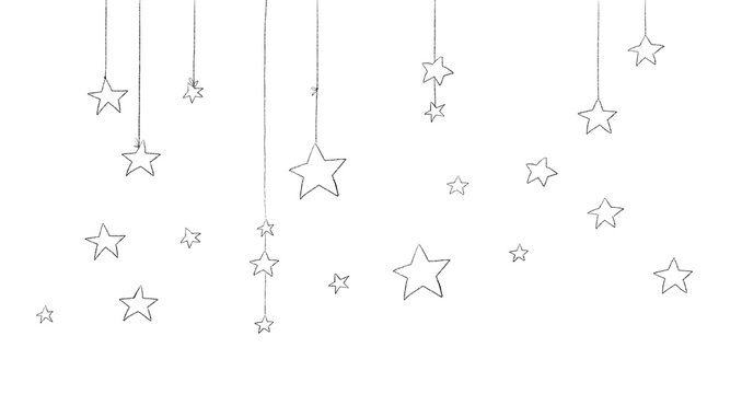 Pack of illustrations of stars outline 1.