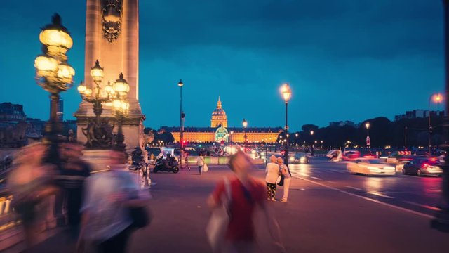 hyperlapse, Alexander III Bridge Paris, France