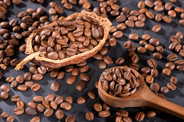 Coffea - Brown roasted coffee beans