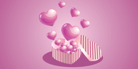 Heart box illustration