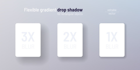 Rectangular gradient shadows for rectangular objects located at different heights from the background