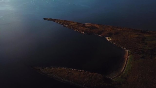 aerial footage of loch linnhe shot from duror on the west coast of scotland in the argyll region of the highlands of scotland showing corran ferry straight and shuna and lismore islands