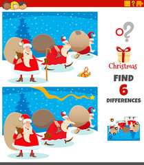 differences game with Santa Claus characters group