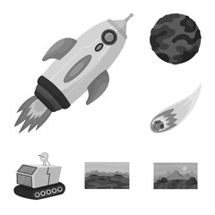Vector design of universe and travels icon. Set of universe and cosmic stock symbol for web.