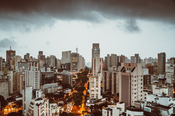 Black clouds over big city Belo Horizonte, Brazil