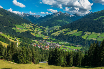Panoramic view over Austrian alps