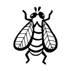 Hand drawn vector beetles. Black and white insects for design, icons, logo or print. Drawn with dots. Great illustration for Halloween.