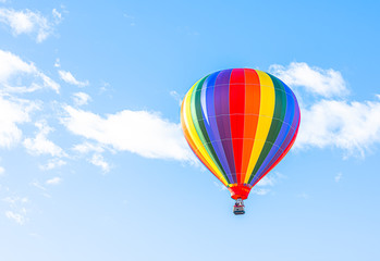 Fototapeta na wymiar Balloon with blue sky background launch at festival in North Carolina,USA.