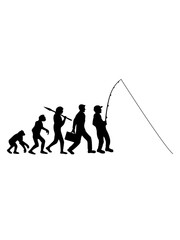 evolution angler sport silhouette clipart hobby angeln fischer fischen fangen fisch hunger lecker see fluss angel fischermann angelrute seil cool design