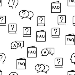 Faq Frequently Asked Questions Vector Seamless Pattern Thin Line Illustration