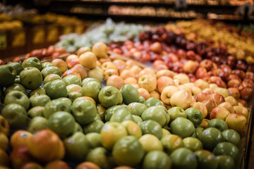Colorful Display Of Apples In Fruit Market