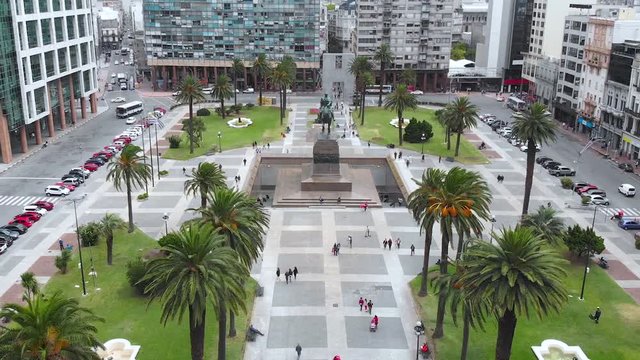 Monument Mausoleum Jose Artigas, Independence Square (Montevideo) aerial view