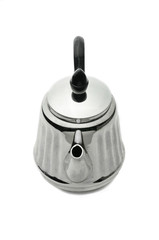 Vintage silver teapot on a white background