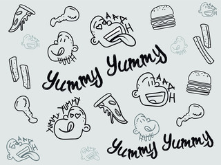 patterns of funny cartoons faces