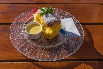 Yeast dumplings with custard