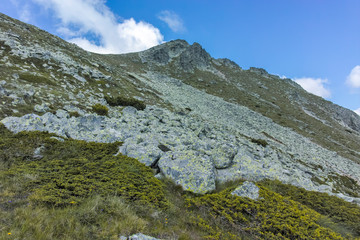 View from hiking trail from Kupen peaks to Orlovets peak, Rila Mountain