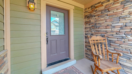 Panorama frame Rocking chair on the porch of a house