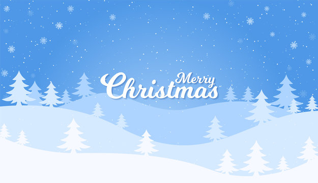 christmas background with tree and snowflakes