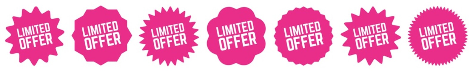 Limited Offer Tag Pink | Special Offer Icon | Sale Sticker | Deal Label | Variations