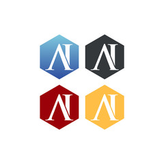 letter A and I in polygon logo SET vector