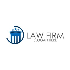 Law firm logo design vector, Lawyer logo with creative element style logo template	