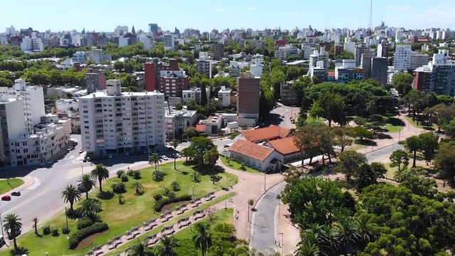 Park Jose Enrique Rodo (Montevideo, Uruguay) aerial view, drone footage