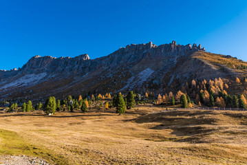 fallish landscape of mountains, dolomite alps, south tyrol