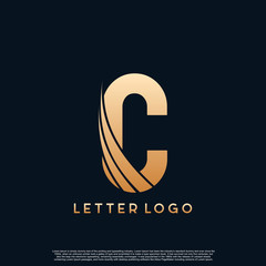 Initial Letter Logo Golden Gold X Letter with Modern Swoosh vector Illustration.