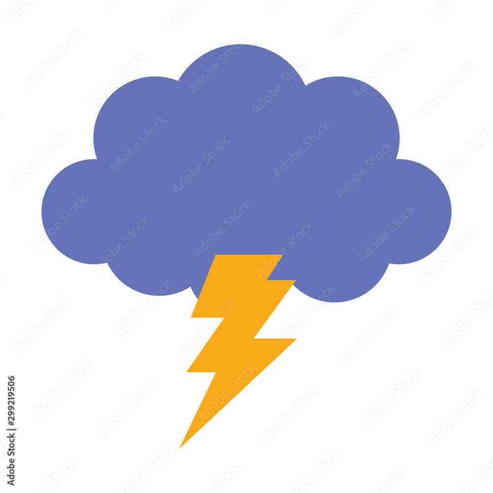 Poster storm cloud thunderbolt weather design icon