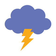 storm cloud thunderbolt weather design icon